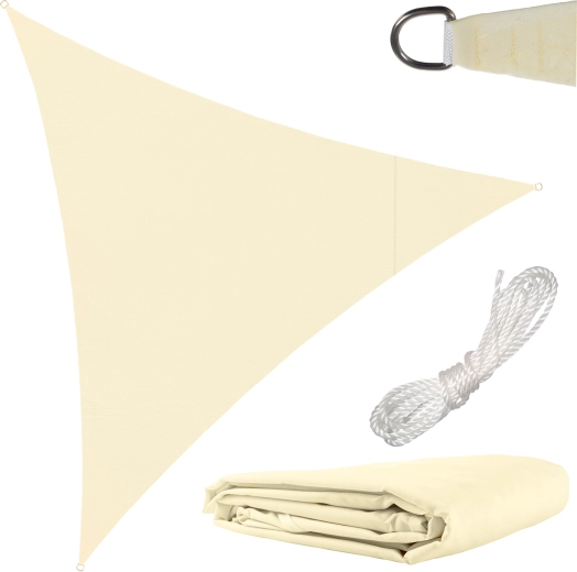 Trekantet solafskærmningssejl 3 × 3 × 3 m beige Gardlov