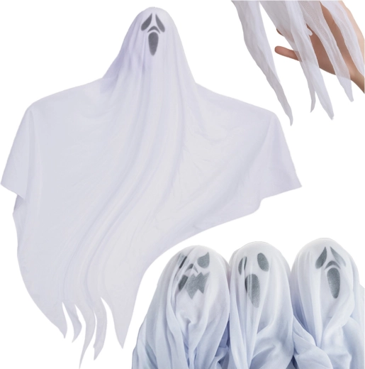 Ruhhy hængende spøgelser til Halloween 75 cm – 3 stk.