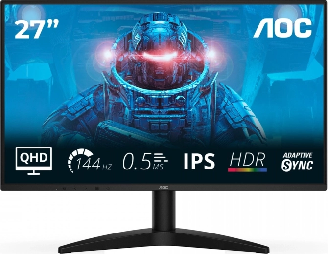 Skærm 27" IPS 144 Hz med HDMI og DisplayPort