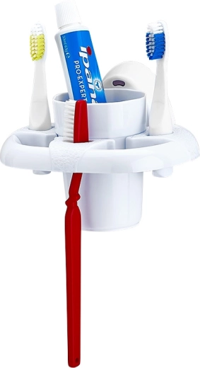 Plastisk tandbørsteholder 18 × 16,5 × 9 cm