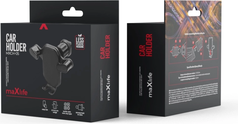 Maxlife MXCH-05 bilholder til ventilationsrist, sort