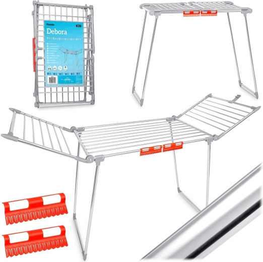 Sammenklappeligt stående tørrestativ i rustfrit stål Massido Debora 19 m