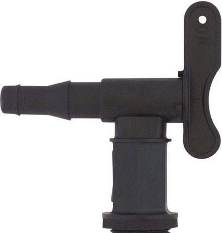 Bundudløbshane til 50 l vandkande, plast, sort