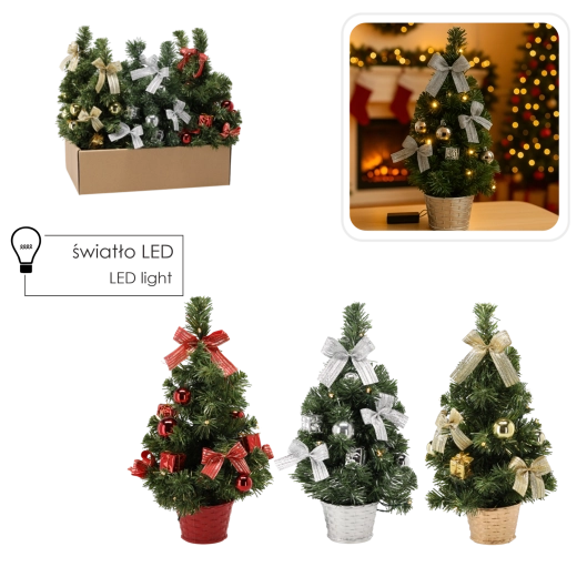 Jule-LED-træ 40 cm – borddekoration CHOMIK