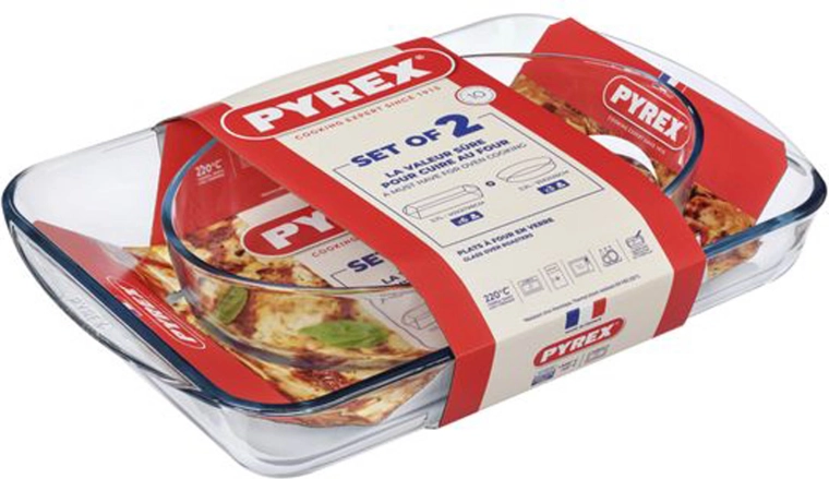 Sæt glasbagefade PYREX 3,7 l + 2,2 l (2 stk)