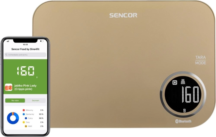 Sencor smart køkkenvægt med Bluetooth