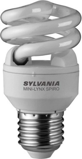 Sylvania Mini-Lynx Spiral 9 W E27 varm hvid sparepære