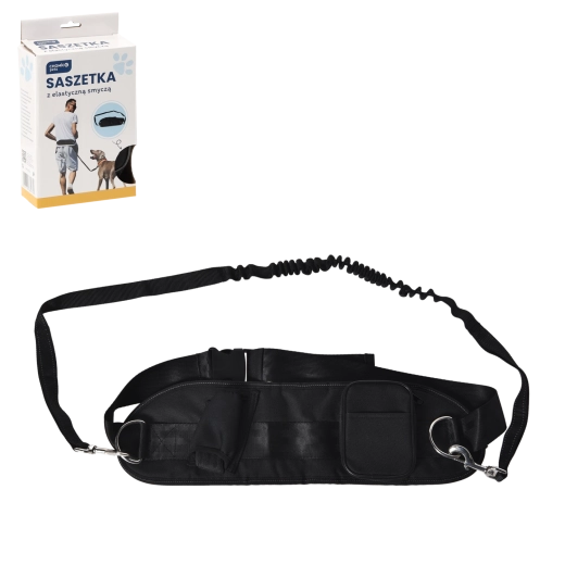 Løbebælte med selvindtrækkende elastisk hundesnor
