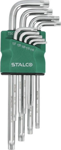 Stalco sæt med forlængede Torx-nøgler T10–T50, 9 stk., CrV