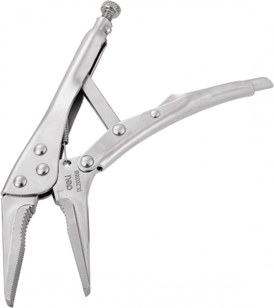 Lange tang med lås Deli Tools sølvfarvet