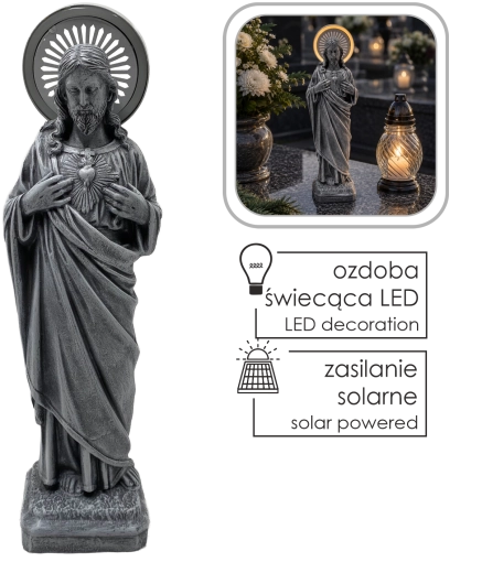 Jesusfigur med lysende LED-glorie