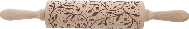Træ-dekorationskagerulle med stængelmotiv 20/38 cm