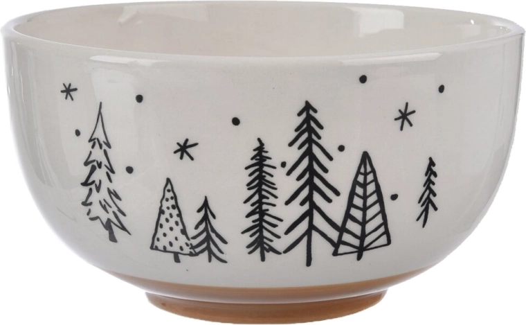 Dolomit serveringsskål i form af et juletræ 14 cm hvid/beige
