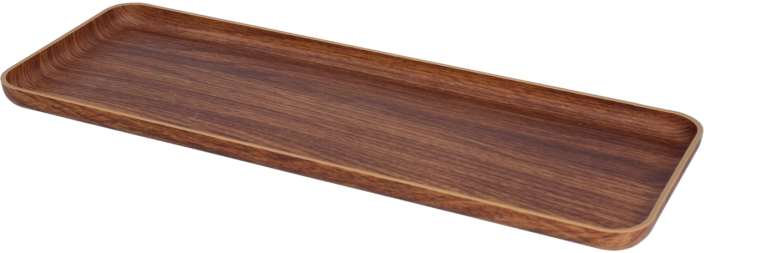 Plast serveringsbakke 13 × 36,5 cm, valnøddebrun