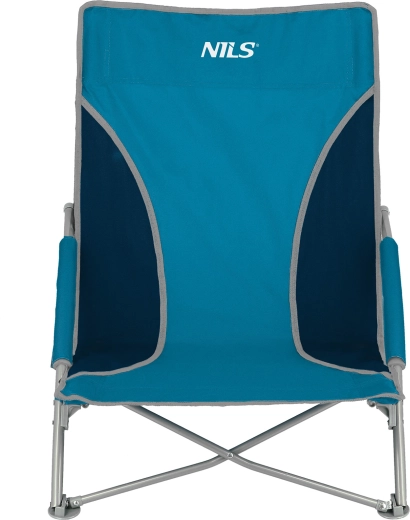 NILS Camp sammenklappelig strandstol blå‑grå