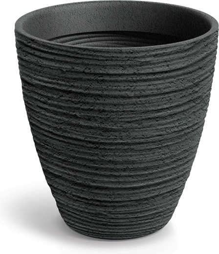 Defora blomsterkrukke 60 cm mørkegrå med bambustekstur