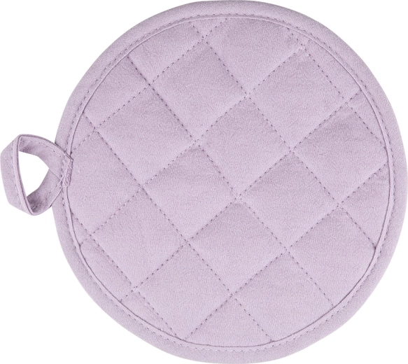 Rund grydelap 18 cm lys lilla bomuld