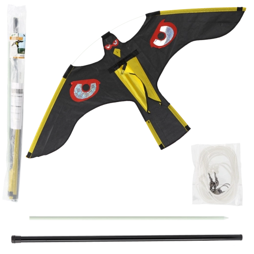 Fugleafskrækker – falkedrage 140 × 70 cm med teleskopmast 7 m