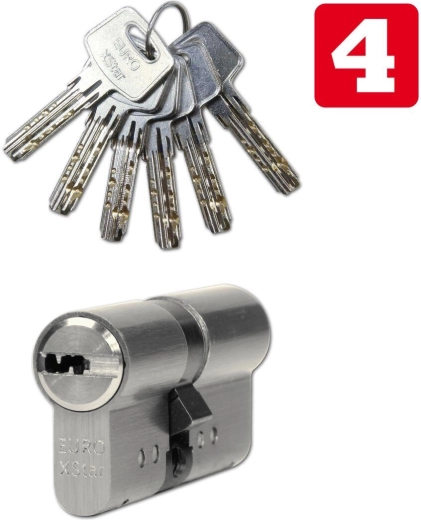 Cylindrisk cylinder 30/35 nikkel – 6 nøgler, sikkerhedsklasse 4 RICHTER