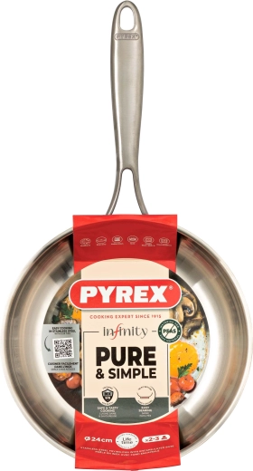 Pyrex Infinity stegepande 24 cm i rustfrit stål