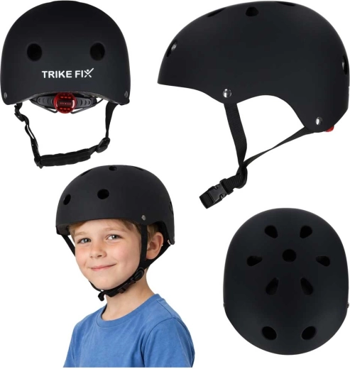 Cykelhjelm til børn med LED TRIKE FIX, størrelse M (55–58 cm), sort