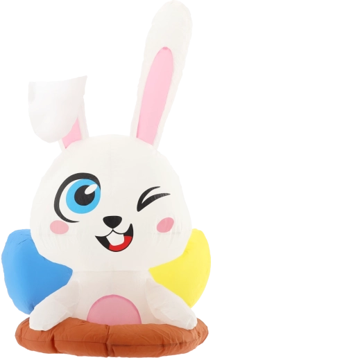 Oppustelig påskehare fra hulen 120 cm med LED