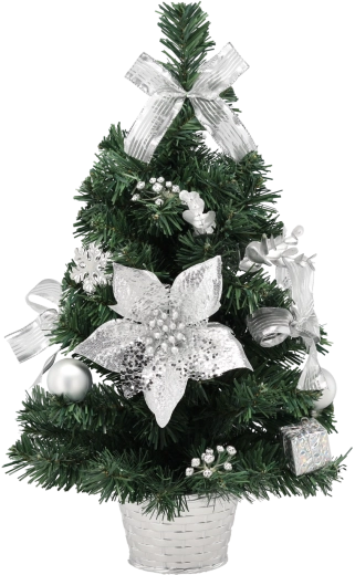 Sølv juletræ 50 cm i urtepotte