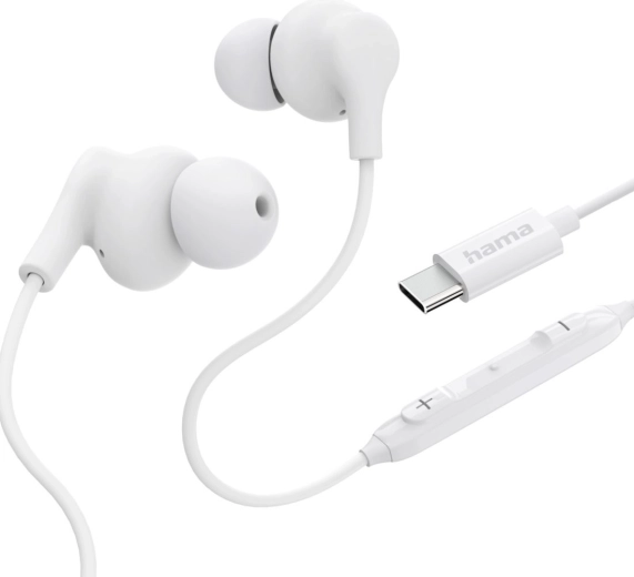 Hama Curly kablede in-ear høretelefoner USB‑C, hvid