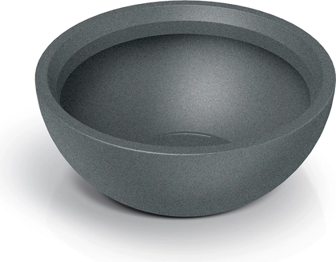 Molio Bowl blomsterkrukke 60 cm – granitgrå designskål i fiberstone