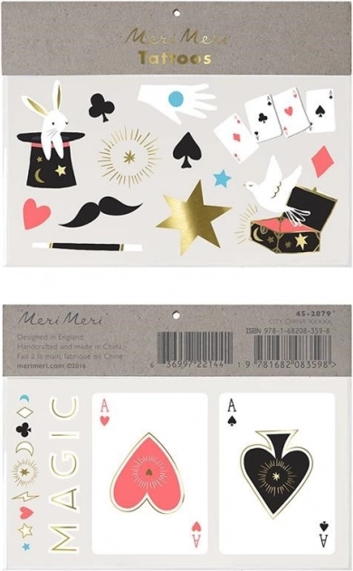 Sæt med afvaskelige tatoveringer Abrakadabra MERI MERI