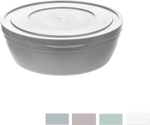 Plastskål med låg Kapa flat 17 cm (mix af farver)