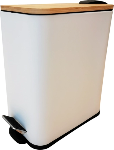 Skraldespand Bamboo 5 l hvid med Soft Close-system