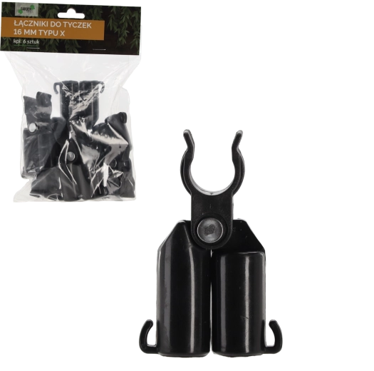 Sæt med 6 krydskoblinger til havestænger 16 mm