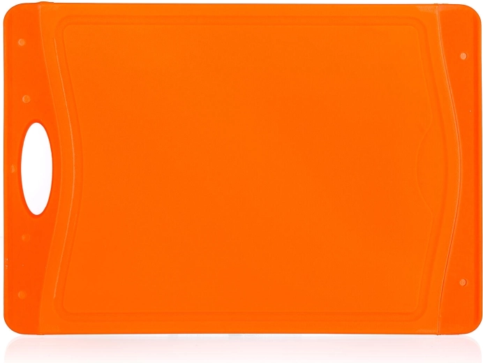 Skridsikkert skærebræt DUO, 37 × 25,5 cm, orange