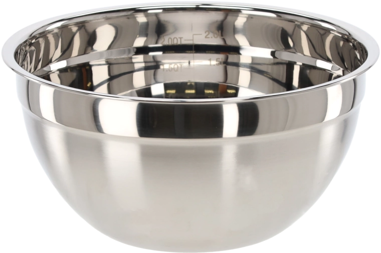 Skål i rustfrit stål med indvendig måleskala 20 cm, 2,8 l med låg