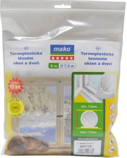 Tætning til vinduer og døre af termoplast EVO 7,5 mm, 6,5 m, MAKO