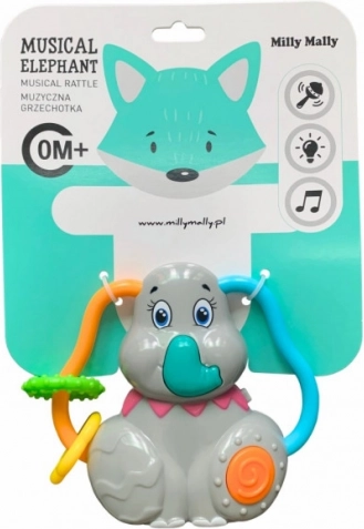Musikrangle formet som elefant Milly Mally