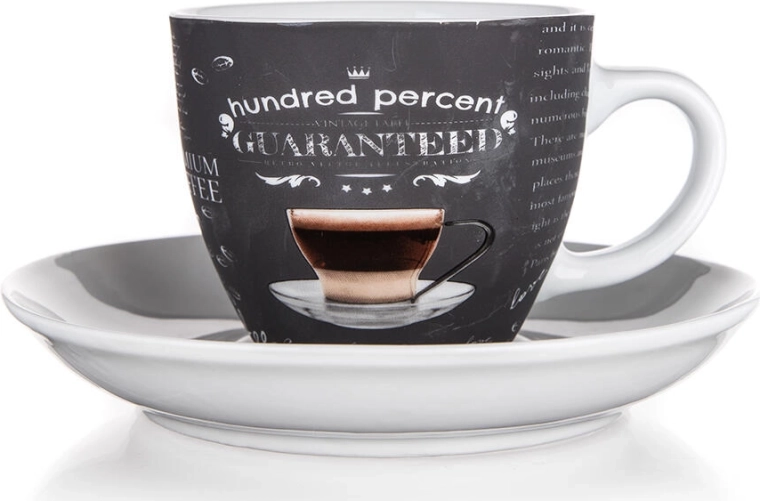 Keramisk kop med underkop 190 ml 100 PERCENT