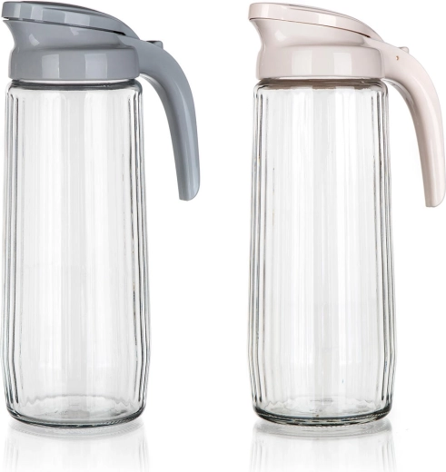 Glaskande Stripe 1,5 l med plastlåg