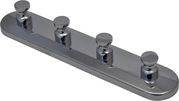 Vægkrog Igor med 4 kroge, blank krom