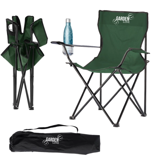 Sammenklappelig turist- og fiskestol grøn 50 × 50 × 80 cm