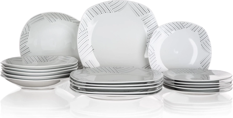 Porcelæn spisestel BANQUET Charme Square, 18 dele