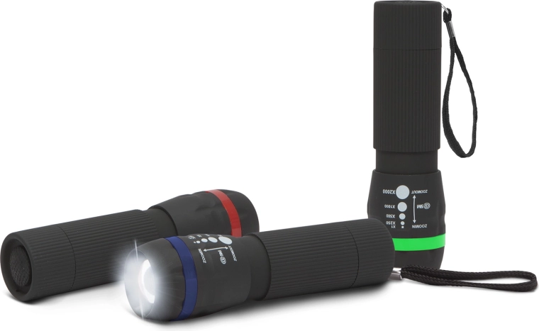 COB LED-lommelygte med justerbar fokusering