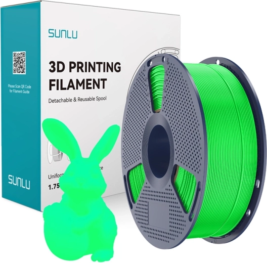Sunlu PLA-filament, selvlysende i mørke – grøn