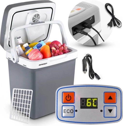 Bærbar termoelektrisk autokøleboks 26 l med ECO-tilstand