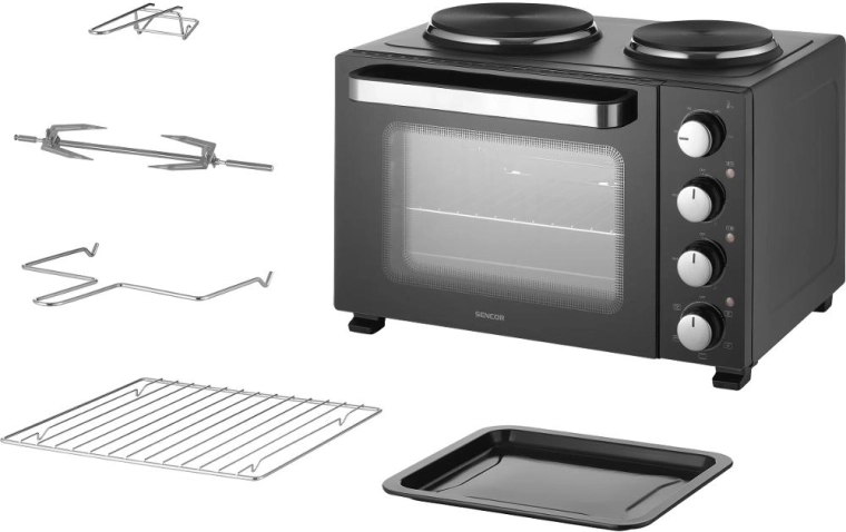 Sencor elektrisk ovn med kogeplader SEO 2800BK