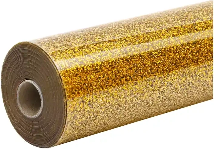 HTVRONT glitrende varmeoverførselsfolie 30,5 × 90 cm guld
