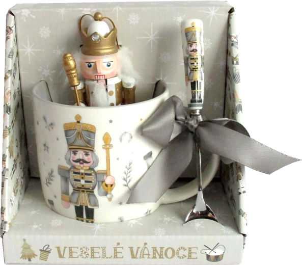 Julesæt gaveæske krus 350 ml med figur og ske – motiv soldat