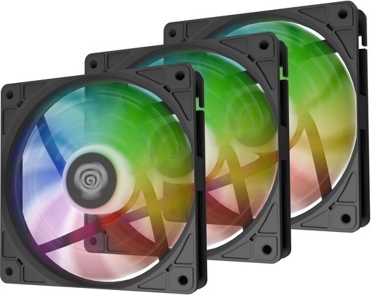 Sæt med 3 blæsere GENESIS Oxal 120 ARGB, sort