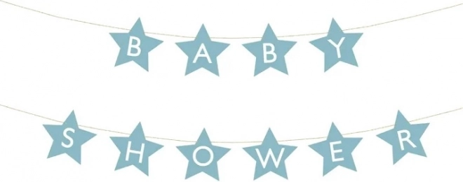 Banner til babyshower med stjerner – Lyseblå